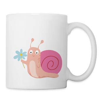 Snail with flower - Mug - white - Right