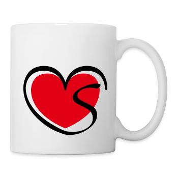 Liebe Herz Buchstabe S - Tasse - Weiß - Rechts