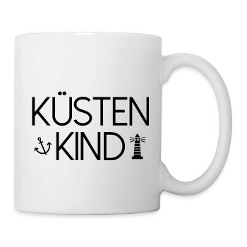 Küstenkind Küste Meer Nordsee Schrift Anker - Tasse - Weiß - Rechts