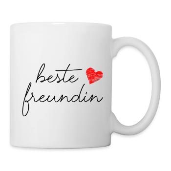Beste Freundin Spruch Schrift Herz - Tasse - Weiß - Rechts
