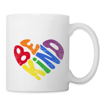 Be Enfant Arc-en-ciel LGBT Coeur Amour - Mug blanc - blanc - Droite