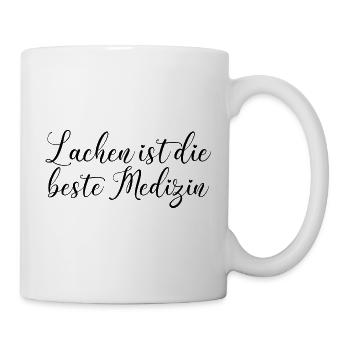 Lachen ist die beste Medizin Arzt medizinisch - Tasse - Weiß - Rechts
