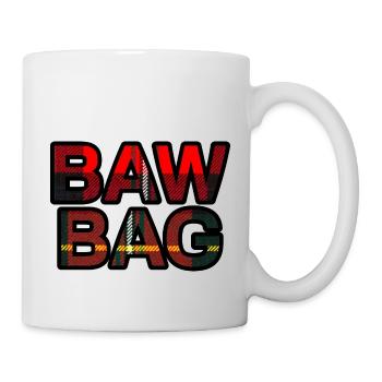 Funny Scottish slang saying Baw Bag, bod tartan. - Mug - white - Right