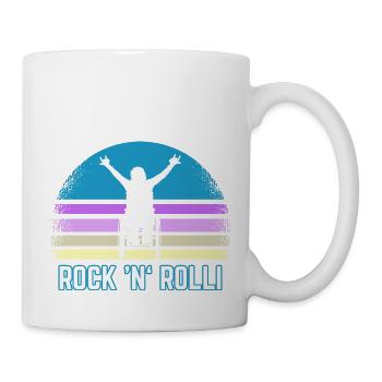 Rock and Roll Rollstuhlfahrer Rolli Rollstuhl - Tasse - Weiß - Rechts