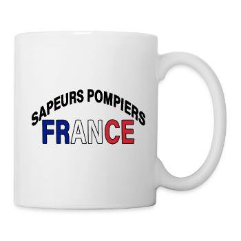 sapeur pompier France Bleu, Blanc, Rouge Drapeau - Mug blanc - blanc - Droite