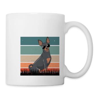 Iconic Rehpinscher Vintage Motif Pinscher Gassi - Mug - white - Right