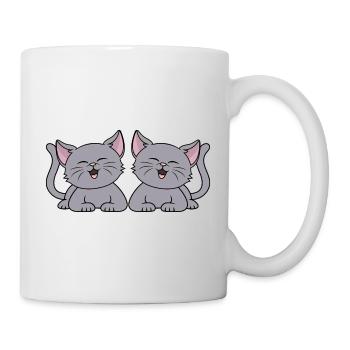 Süße graue Katzen Kätzchen Katzenbesitzerin Katze - Tasse - Weiß - Rechts