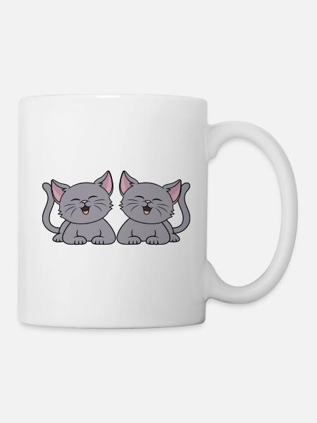 Mignon chaton drôle chats propriétaire de chat - Mug blanc - blanc
