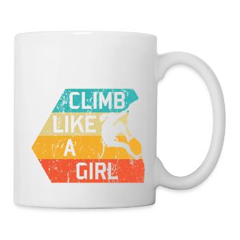 Climb Like A Girl Retro Rock Climbing Mountaineers - Mug - white - Right