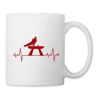 Kunstturnen Pauschenpferd Turner Herzschlag - Tasse - Weiß - Rechts