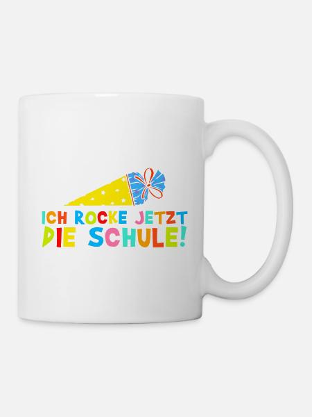 Ich Rocke Jetzt Die Schule Einschulung Gästebuch - Tasse - Weiß