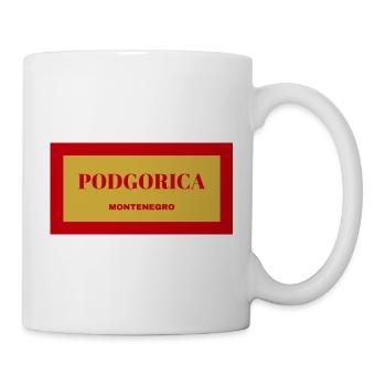 Podgorica Stadt in Montenegro Flaggenfarben - Tasse - Weiß - Rechts