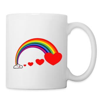 Rainbow Heart Kisses - Mug blanc - blanc - Droite