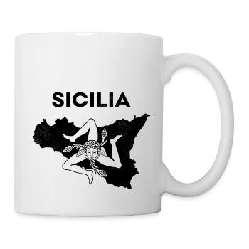Sicilia Karte Palermo Italienisch Wappen Sizilien - Tasse - Weiß - Rechts