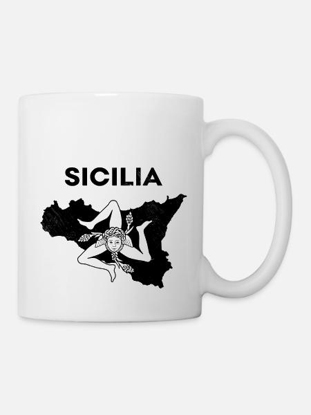 Carte de la Sicile Palerme Armoiries italiennes Sicile - Mug blanc - blanc