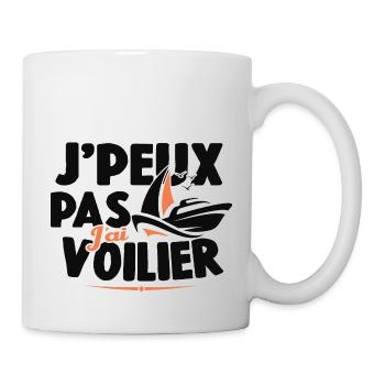 Je Peux Pas J'ai Voilier Cadeau De Voile - Mug blanc - blanc - Droite