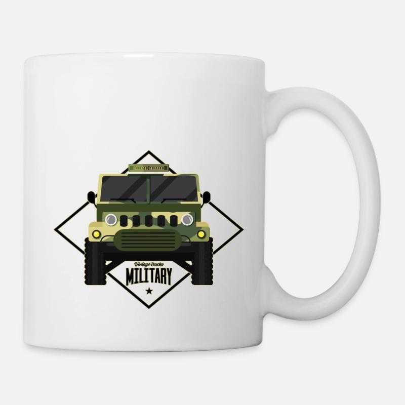 VOITURE MILITAIRE ENCIENNE - CAMOUFLAGE MILITAIRE - Mug blanc - blanc