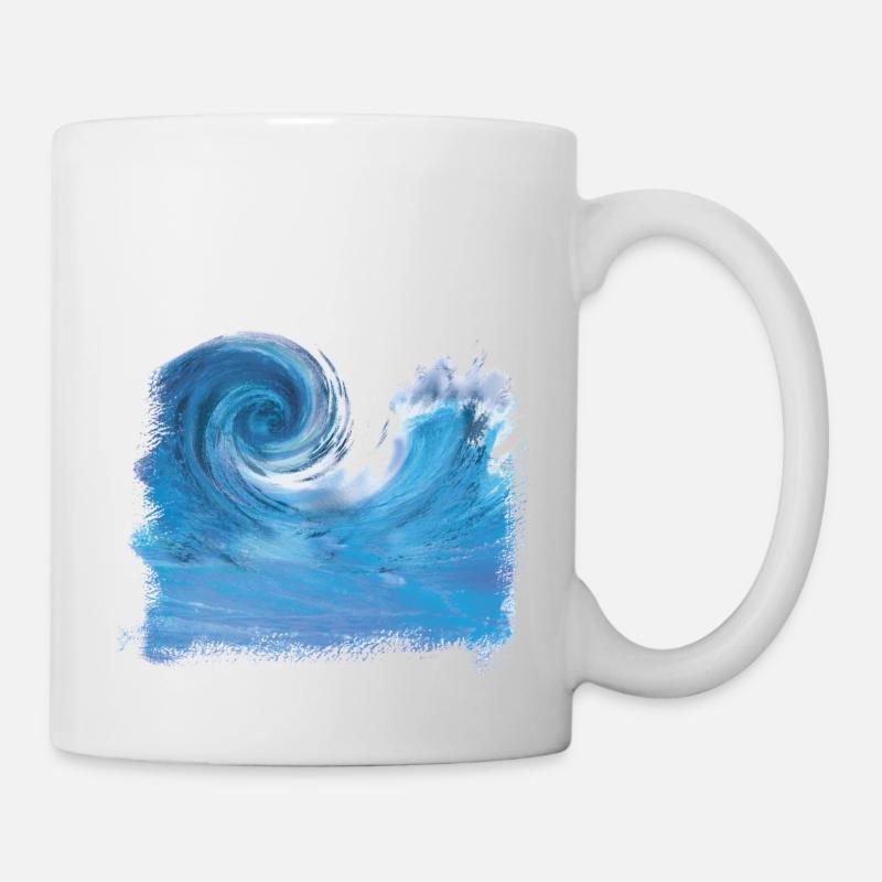 Welle Grafik - Tasse - Weiß
