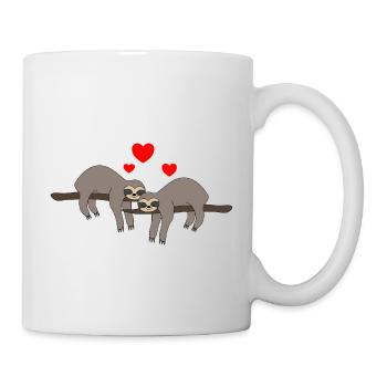 Saint-Valentin paresseux - Mug blanc - blanc - Droite