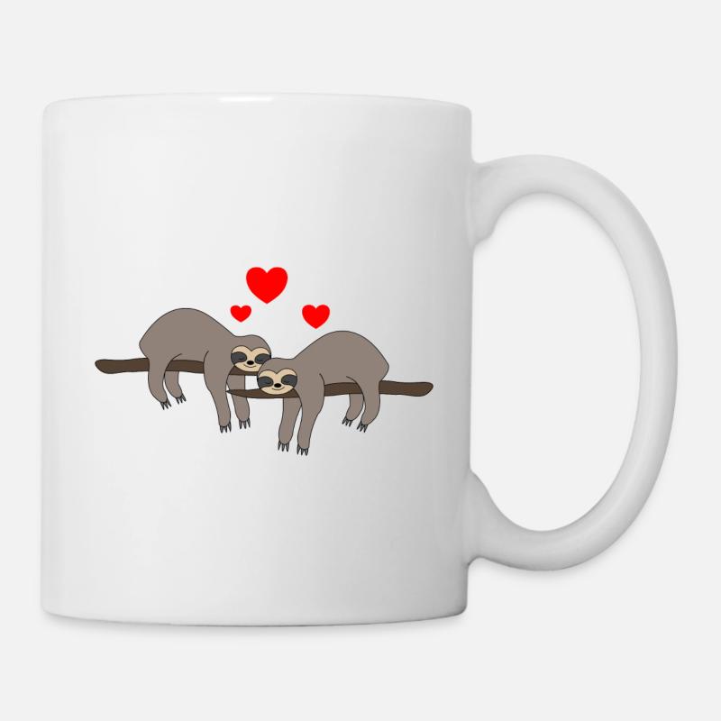 Saint-Valentin paresseux - Mug blanc - blanc