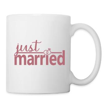 Just Married - Cute Honeymoon Gift For Couple - Mug - white - Right