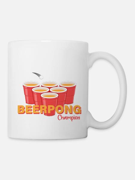 Beerpong - Trinkspiel - Tasse - Weiß