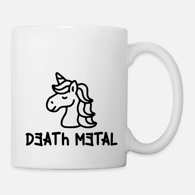 Farbe änderbar | Death Metal Einhorn Musik - Tasse - Weiß