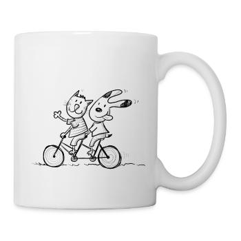 Vélo Chien Chat - Mug blanc - blanc - Droite