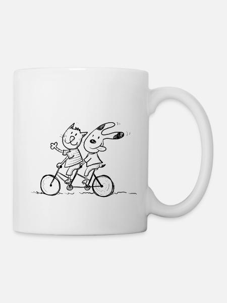 Vélo Chien Chat - Mug blanc - blanc