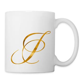 Lettre d’or I au design vintage - Mug blanc - blanc - Droite