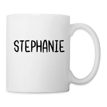 Stephanie Custom Name Schriftart Text Geburtstag - Tasse - Weiß - Rechts