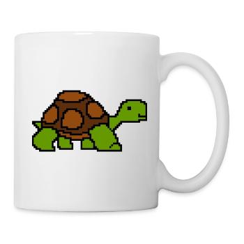 Landschildkröte Schildkröte Pixelart Retro - Tasse - Weiß - Rechts