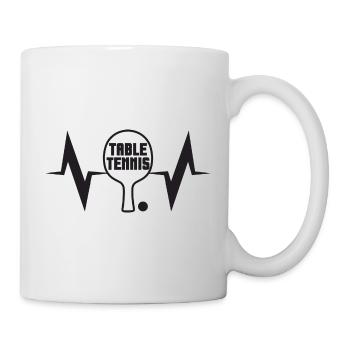 Tennis de table Heartbeat ECG Joueur de tennis de table - Mug blanc - blanc - Droite