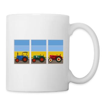 Retro Oldtimer-Traktoren - Tasse - Weiß - Rechts
