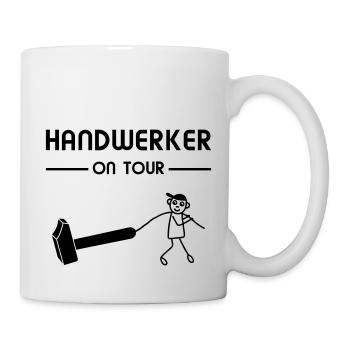 Handwerker On Tour - Mann Hammer Bauen - Tasse - Weiß - Rechts
