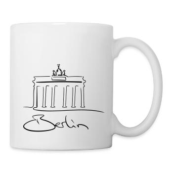 Berlin Line Art - Minimalistisch - Tasse - Weiß - Rechts