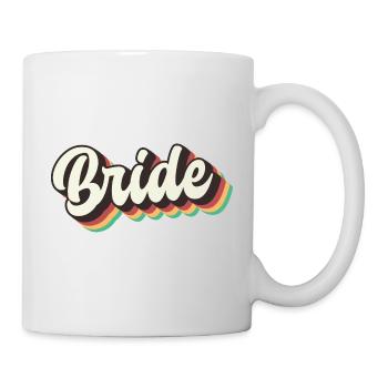 Retro Braut Zukunft Frau, Junggesellenabschied Geschenk - Tasse - Weiß - Rechts