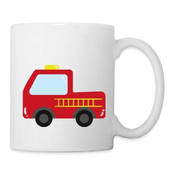 Feuerwehr Auto - Tasse - Weiß - Rechts