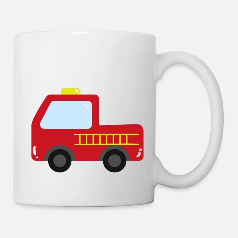 Voiture de pompiers - Mug blanc - blanc