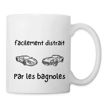 facilement distrait par les bagnoles - Mug blanc - blanc - Droite