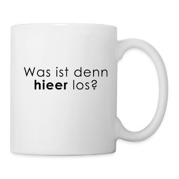 Was ist denn hieer los? - Tasse - Weiß - Rechts