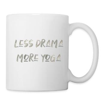 less drama more yoga Sport fitness Spruch Englisch - Tasse - Weiß - Rechts