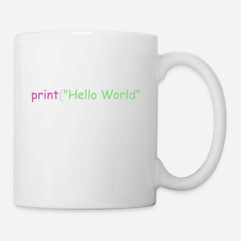 Hello World Programmierung Python C ++ C # - Tasse - Weiß