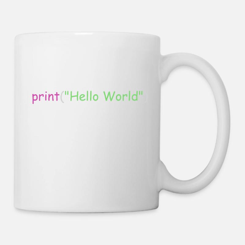 Hello World Programmierung Python C ++ C # - Tasse - Weiß