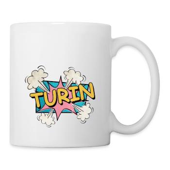 Turin Turin Turin Italie City Font Pop Art Comic - Mug blanc - blanc - Droite
