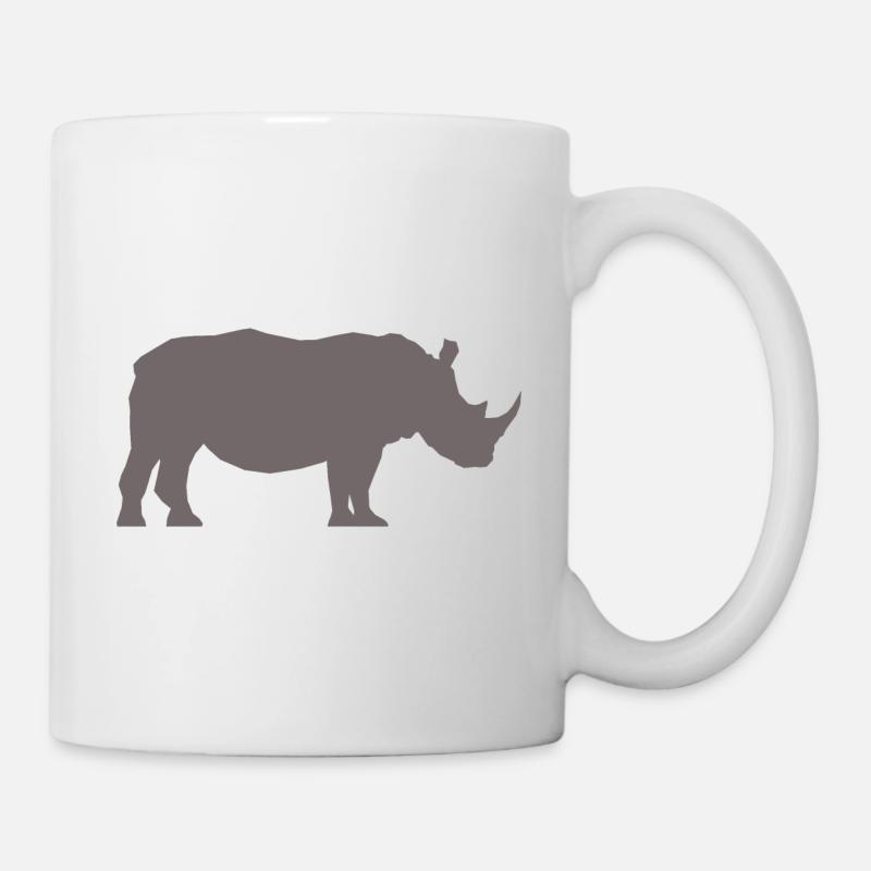 Profil de rhinocéros Gris - Mug blanc - blanc