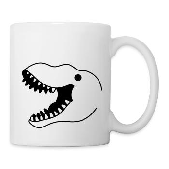 T-Rex nur weit geöffneter Mundkopf - Tasse - Weiß - Rechts