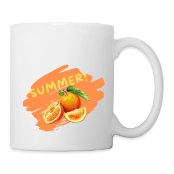Hello Summer Fruit Orange Holiday Vibes - Mug - white - Right