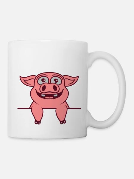 Stable Pig Insérer du texte - Mug blanc - blanc