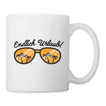Sonnenbrille Urlauber Auszeit - Tasse - Weiß - Rechts